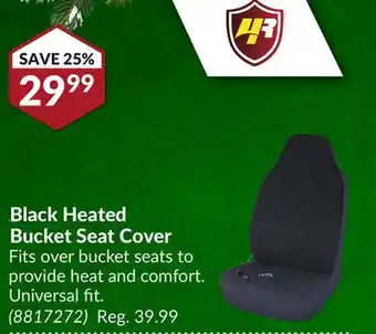 Princess Auto Black heated bucket seat cover offer