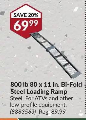 Princess Auto 800 lb 80 x 11 in. bi-fold steel loading ramp offer