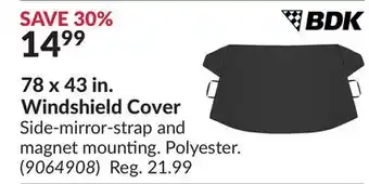 Princess Auto 78 x 43 in. windshield cover offer