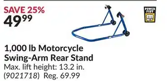 Princess Auto Motorcycle swing-arm offer
