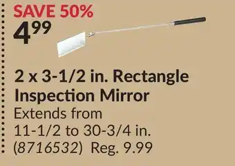 Princess Auto 2 x 3-1/2 in. rectangle inspection mirror offer