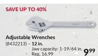 Princess Auto Adjustable wrenches offer