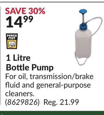 Princess Auto 1 litre bottle pump offer