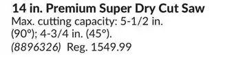 Princess Auto 14 in. premium super dry cut saw offer