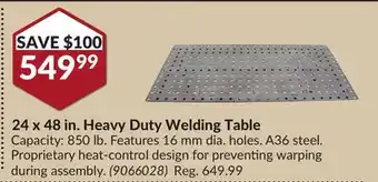 Princess Auto 24 x 48 in. heavy duty welding offer