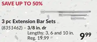 Princess Auto 3 pc extension bar sets offer