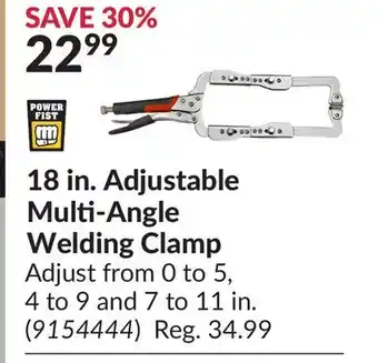 Princess Auto 18 in. adjustable multi-angle welding clamp offer