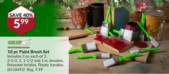 Princess Auto Grip 10 pc paint brush set offer