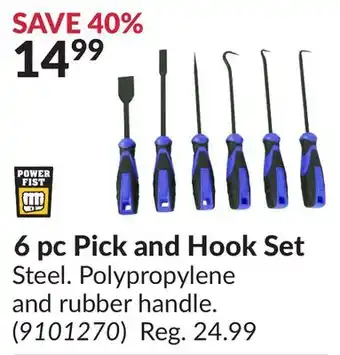 Princess Auto 6 pc pick and hook set offer