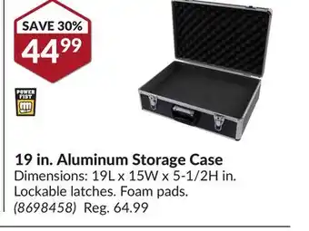 Princess Auto 19 in. aluminum storage case offer