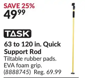 Princess Auto 63 120 in. quick support rod offer