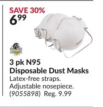 Princess Auto 3 pk n95 disposable dust masks offer