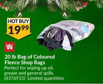 Princess Auto 20 lb bag of coloured fleece shop rags offer