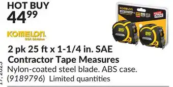 Princess Auto 2 pk 25 ft x 1-1/4 in. sae contractor tape measures offer