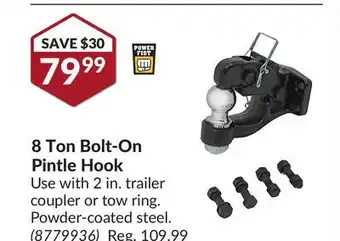 Princess Auto 8 ton bolt-on pintle hook offer