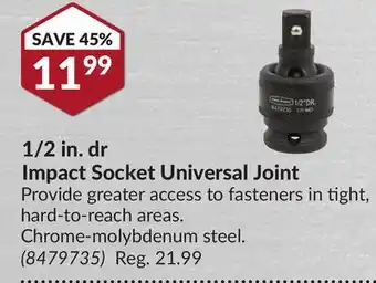 Princess Auto 1/2 in. dr impact socket universal joint offer
