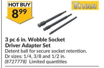 Princess Auto 3 pc 6 in. wobble socket driver adapter set offer
