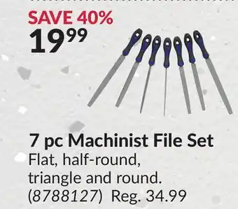 Princess Auto 7 pc machinist file set offer