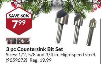Princess Auto 3 pc countersink bit set offer