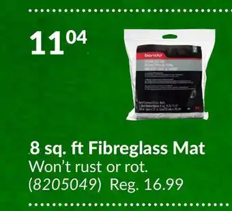 Princess Auto 8 sq. ft fibreglass mat offer