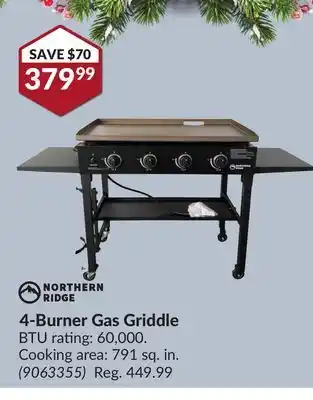 Princess Auto 4-burner gas griddle offer