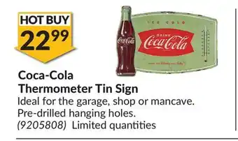 Princess Auto Coca-cola thermometer tin sign offer