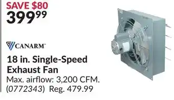 Princess Auto 18 in. single-speed exhaust fan offer