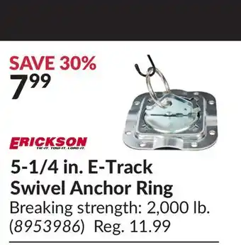 Princess Auto 5-1/4 in. e-track swivel anchor ring offer