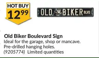Princess Auto Old biker boulevard sign offer