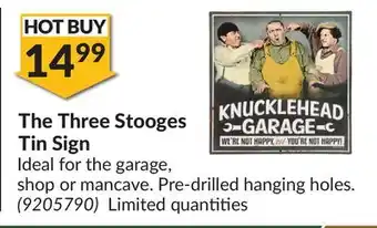 Princess Auto The three stooges tin sign offer