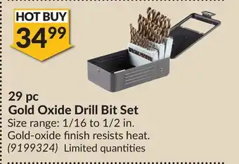 Princess Auto 29 pc gold oxide drill bit set offer