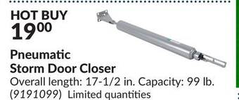 Princess Auto Pneumatic storm door offer