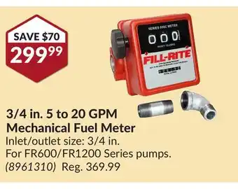 Princess Auto 3/4 in. 5 to 20 gpm mechanical fuel meter offer