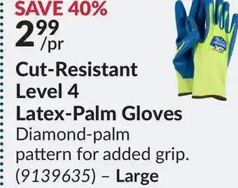 Princess Auto Latex-palm gloves offer
