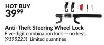 Princess Auto Anti-theft steering wheel lock offer