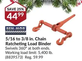 Princess Auto 5/16 to 3/8 in. chain ratcheting load binder offer