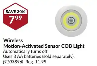 Princess Auto Wireless motion-activated sensor cob light offer