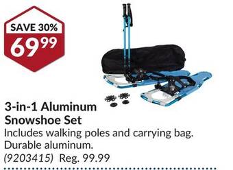 Princess Auto 3-in-1 aluminum snowshoe set offer