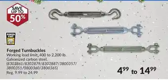 Princess Auto Forged turnbuckles offer