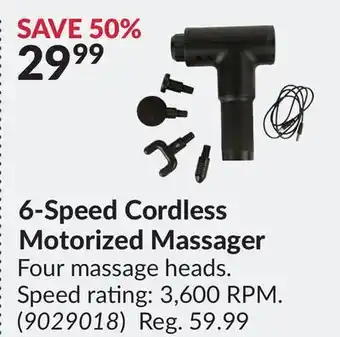 Princess Auto 6-speed cordless motorized massager offer