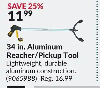 Princess Auto 34 in. aluminum reacher/pickup tool offer