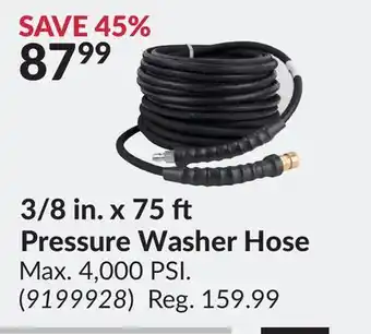 Princess Auto 3/8 in. x 75 ft pressure washer hose offer