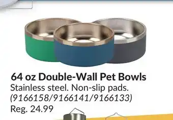 Princess Auto 64 oz double-wall pet bowls offer