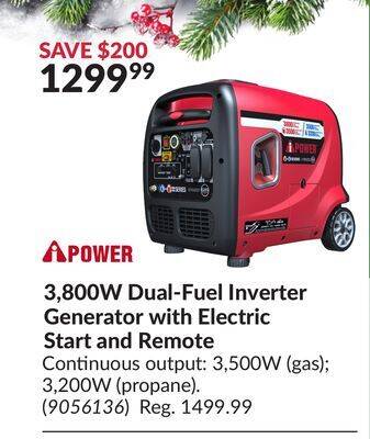 Princess Auto 3, 800w dual-fuel inverter generator offer