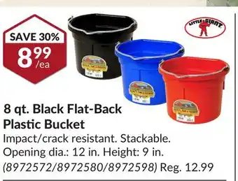 Princess Auto 8 qt. black flat-back plastic bucket offer