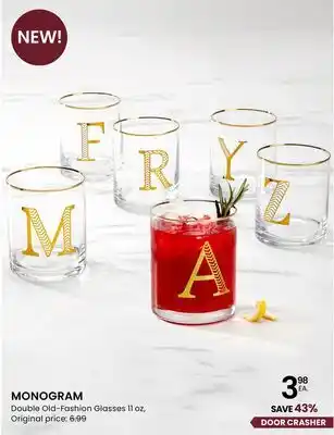 Stokes Monogram double old-fashion glasses 11 oz offer