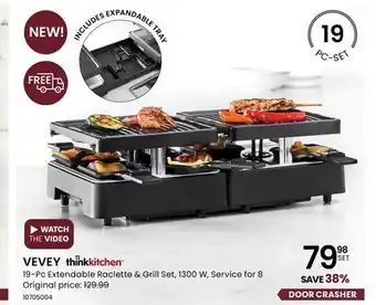 Stokes Vevey 19-pc extendable raclette & grill set, 1300 w, service for 8 offer