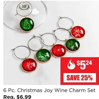 Kitchen Stuff Plus 6 pc. christmas joy wine charm set offer