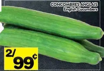Supermarché PA English cucumbers offer