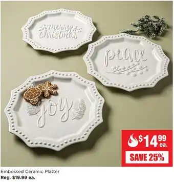 Kitchen Stuff Plus Embossed ceramic platter offer